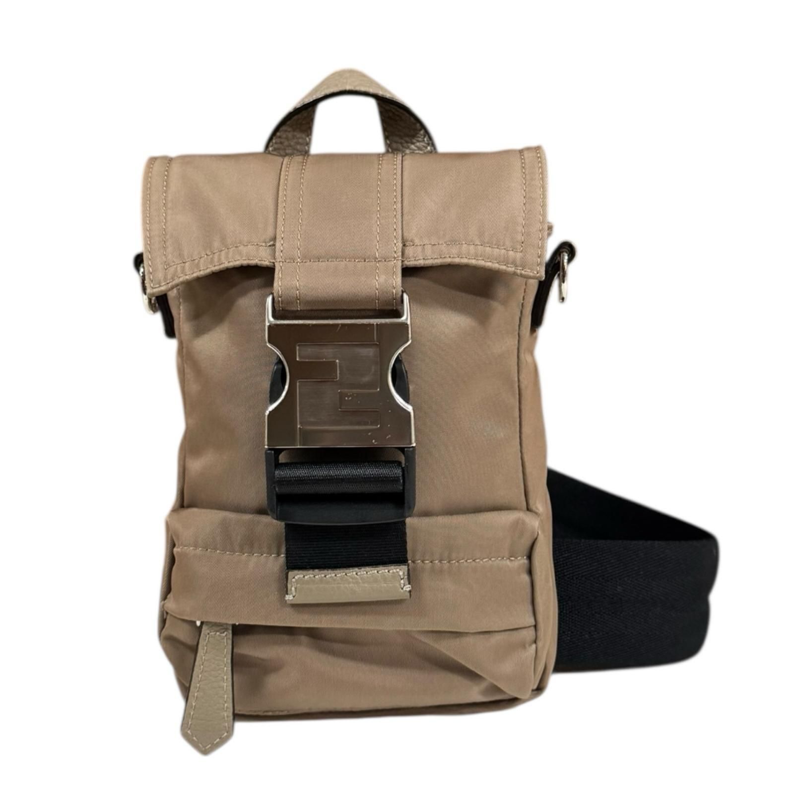 フェンディ フェンディネス ショルダーバッグ ナイロン 7VZ068 ブラウン メンズ  FENDI  中古 フェンディ