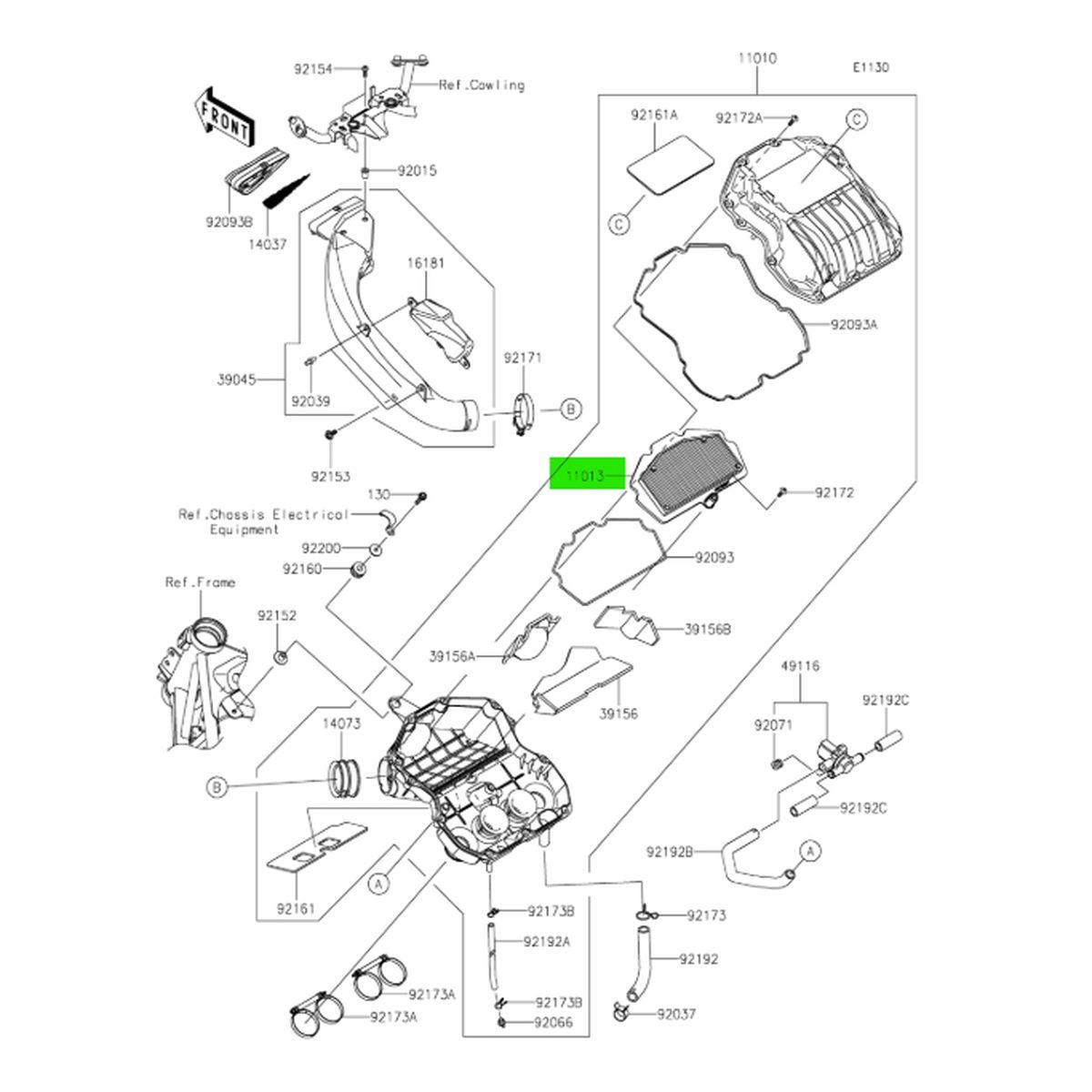 タイカワサキ純正 ニンジャ Ninja ZX-25R SE ZX-4R SE ZX-4RR エア