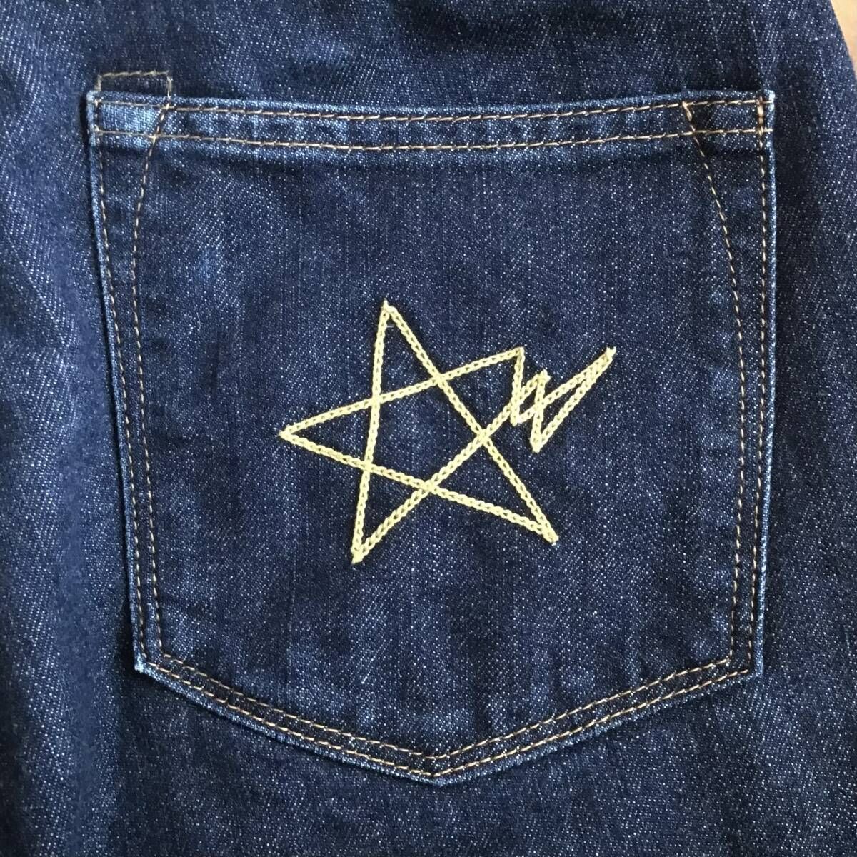 BAPE STA 刺繍 デニム ハーフパンツ Sサイズ a bathing ape star