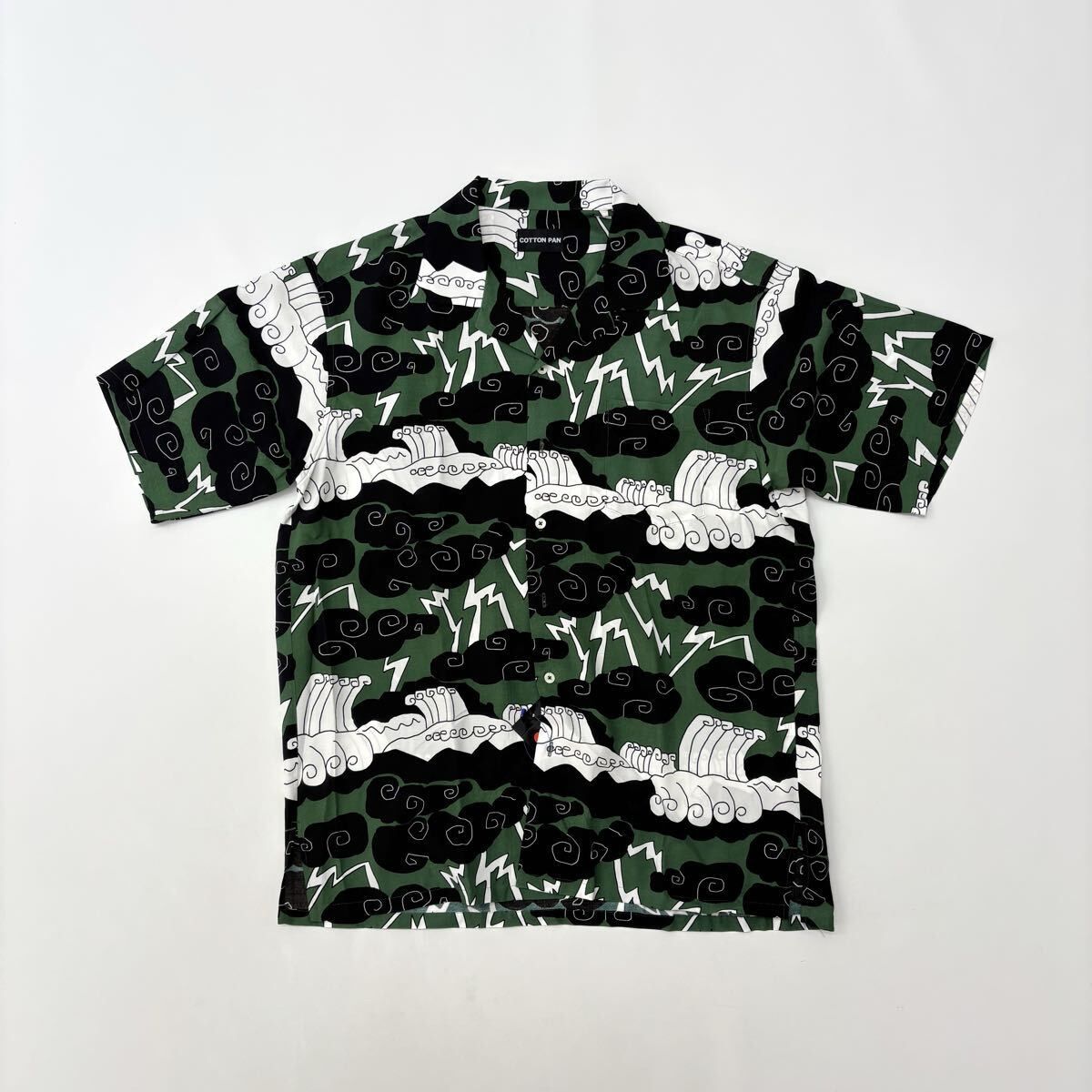 2025 COTTON PAN コットンパン Chank 雲 半袖 レーヨン シャツ SHIRT GREEN グリーン サイズ 2 定価31 900円 712-0040