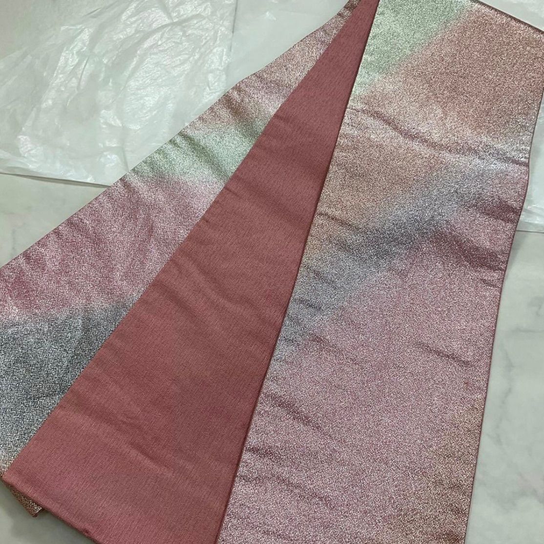 kimomo one kimonoarisa 最 西陣織 泊仕上げ 正絹 長尺 半幅帯半巾帯小袋帯 438.5㎝ 着物帯小紋普段着半幅帯