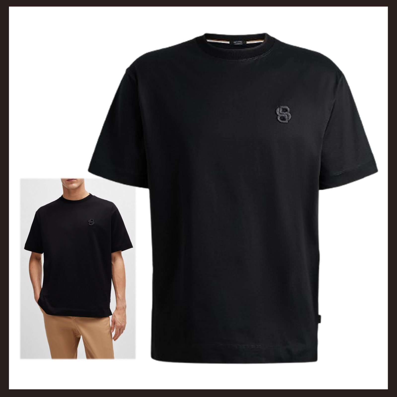 新品 未使用 BOSS ダブルBモノグラム Tシャツ ワントーンロゴTシャツ