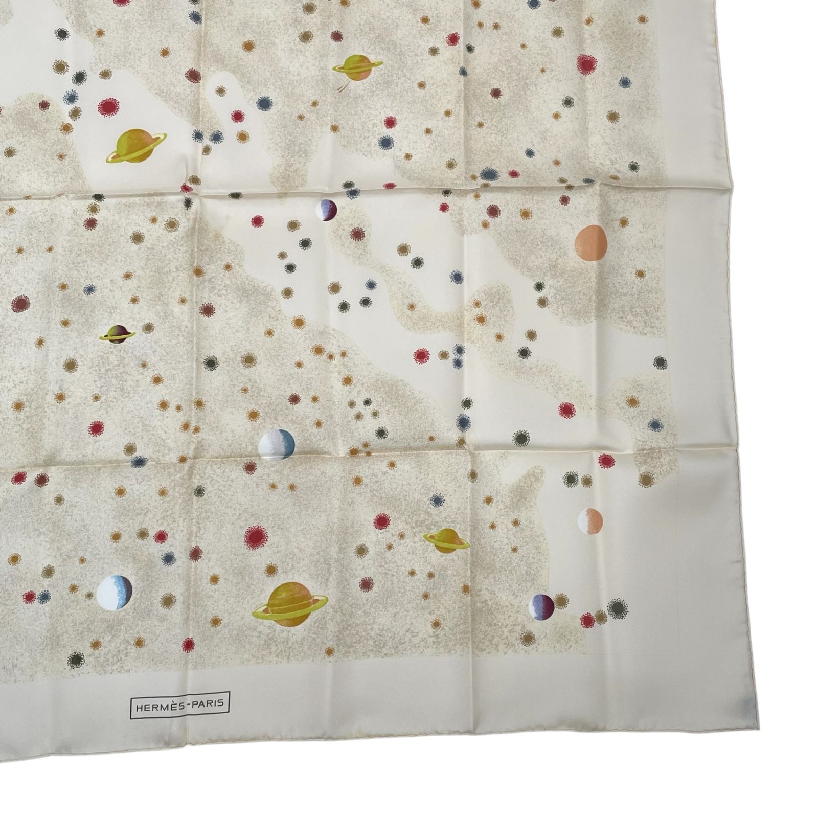 新品同様 HERMES エルメス スカーフ シルク カレ90 LAVOIE LACTEE