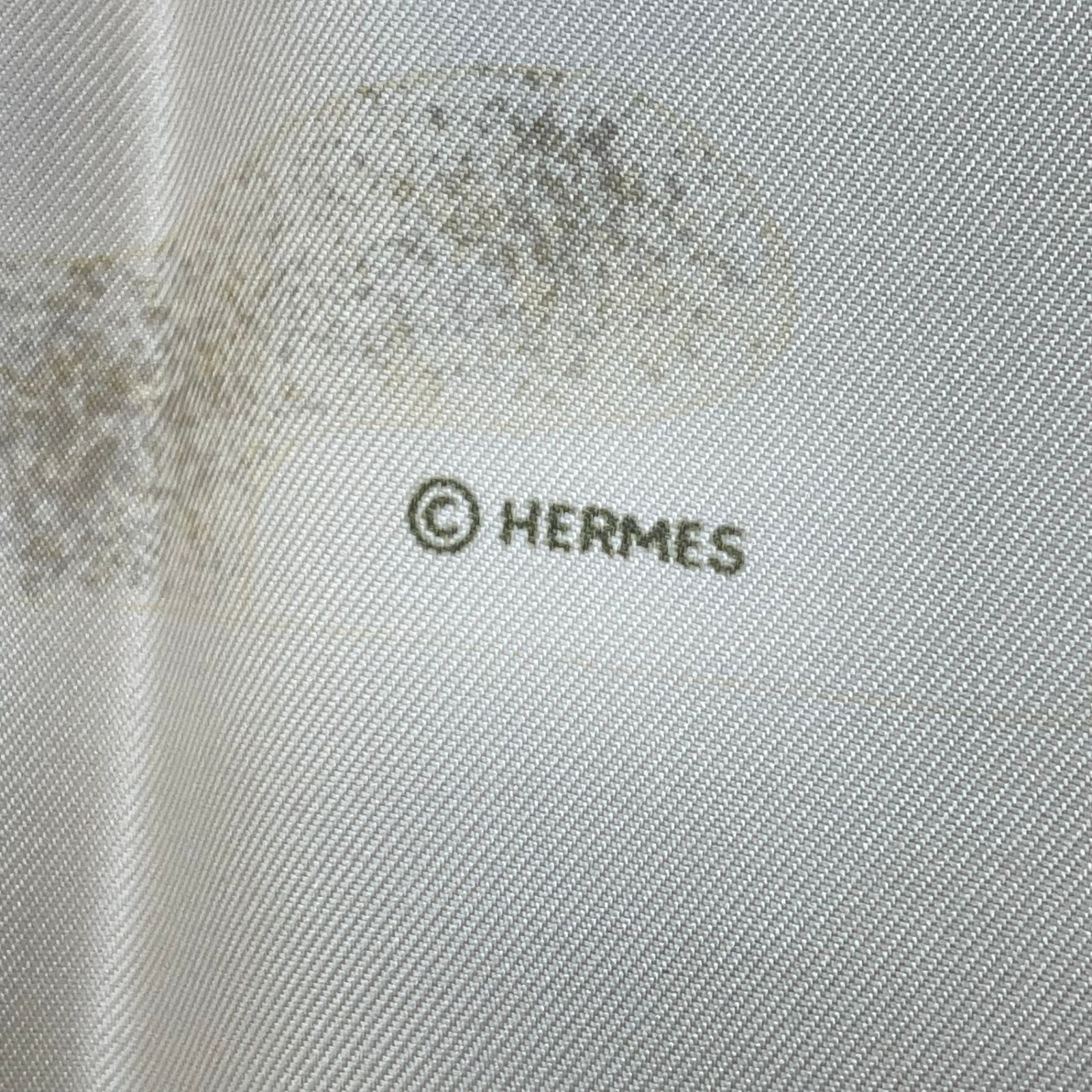 新品同様 HERMES エルメス スカーフ シルク カレ90 LAVOIE LACTEE