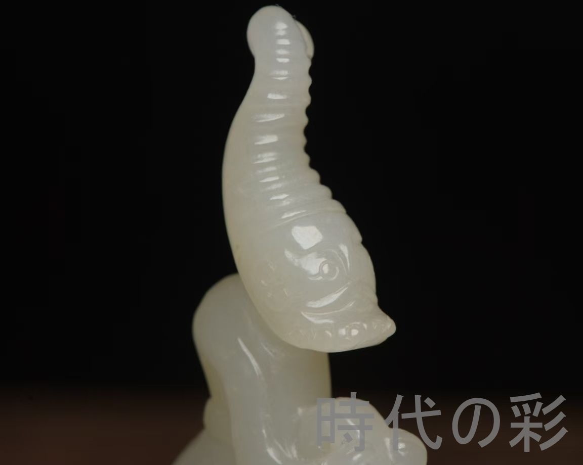 中国古美術『和田玉 人物彫刻細工 8.2cm』純手作り 原石 根付 時代物