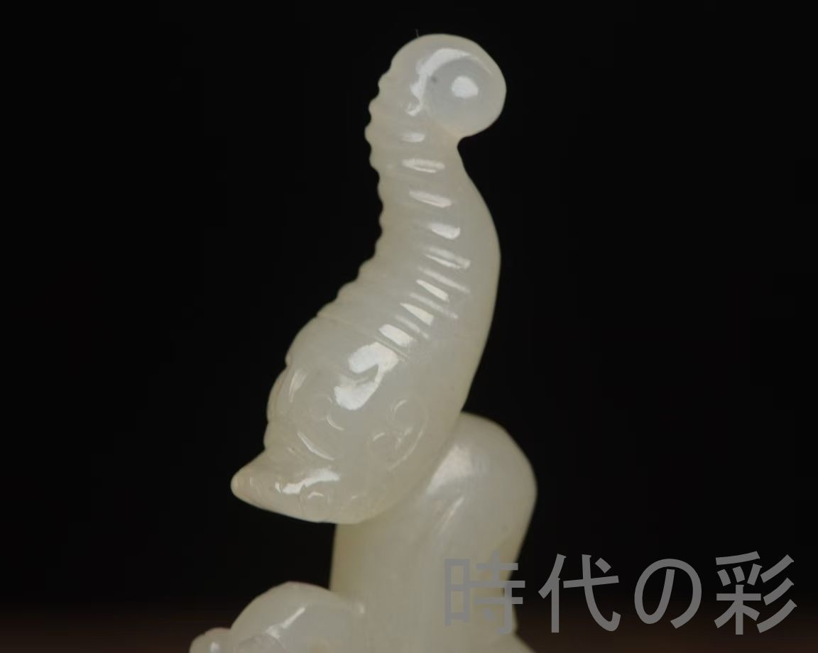 中国古美術『和田玉 人物彫刻細工 8.2cm』純手作り 原石 根付 時代物
