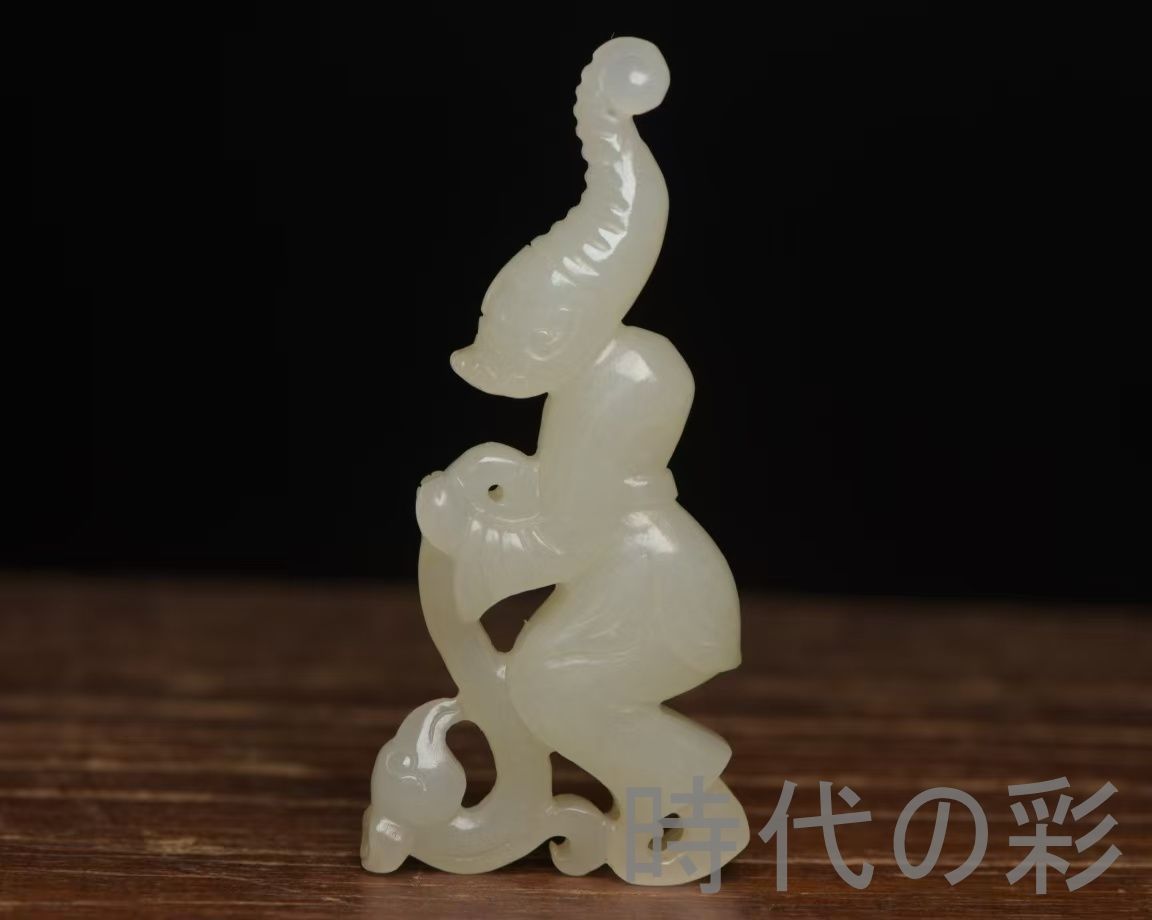 中国古美術『和田玉 人物彫刻細工 8.2cm』純手作り 原石 根付 時代物