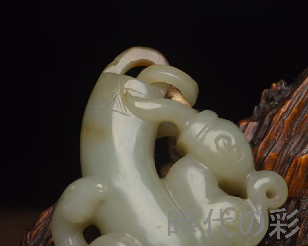 中国古美術『和田玉 貴人佩 7.1cm』純手作り 原石 根付 時代物 白玉