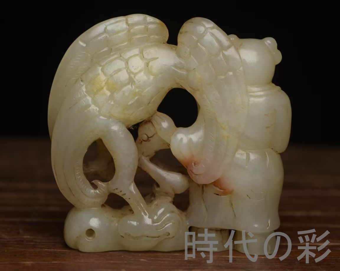 中国古美術『和田玉 彫刻細工?件 6.6cm』純手作り 原石 根付 時代物