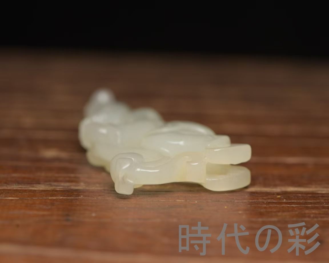 中国古美術『和田玉 人物彫刻細工 8.2cm』純手作り 原石 根付 時代物