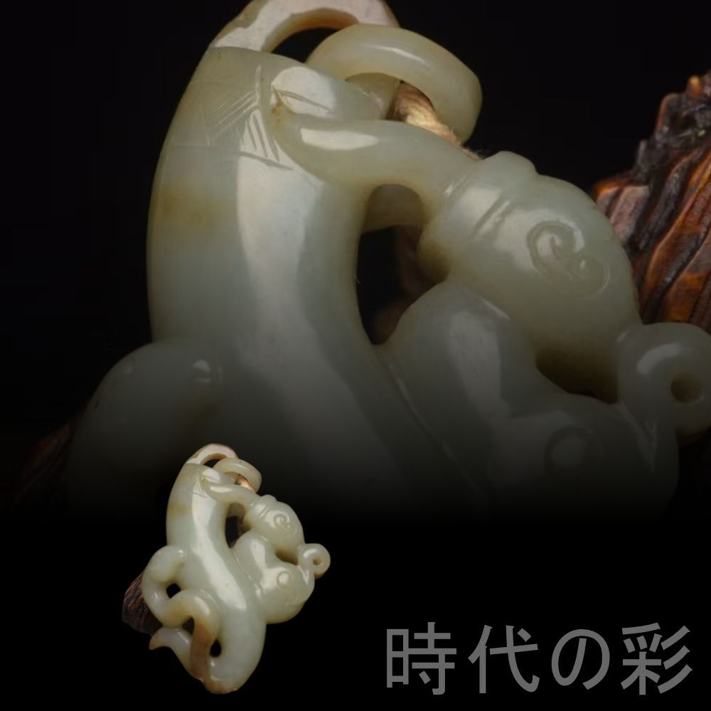 中国古美術『和田玉 貴人佩 7.1cm』純手作り 原石 根付 時代物 白玉