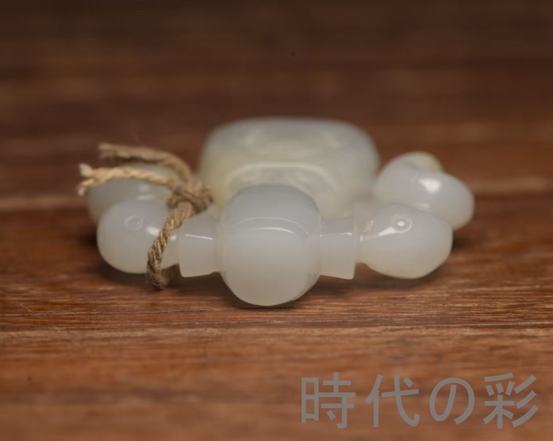 中国古美術『和田玉 貴人佩 5.5cm』純手作り 原石 根付 時代物 白玉