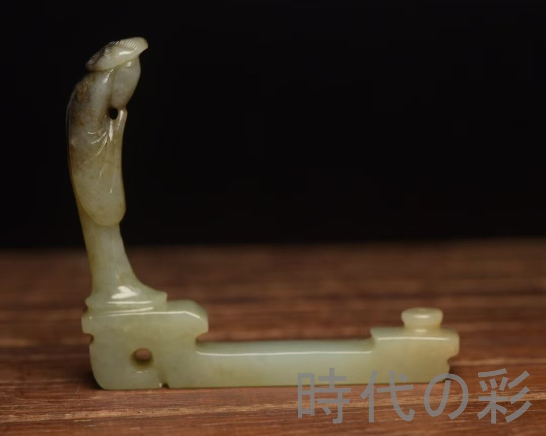 中国古美術『和田玉 香插 8.1cm』純手作り 原石 根付 時代物 白玉 和田