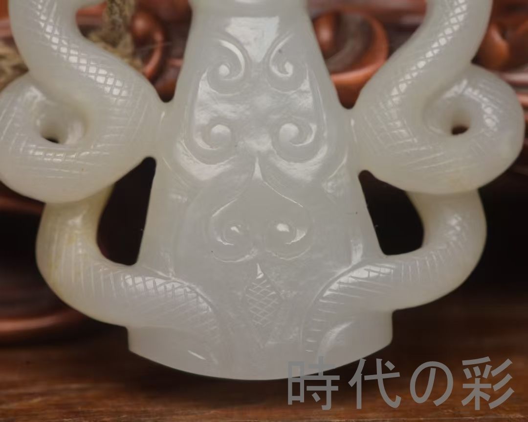 中国古美術『和田玉 貴人佩 5.5cm』純手作り 原石 根付 時代物 白玉