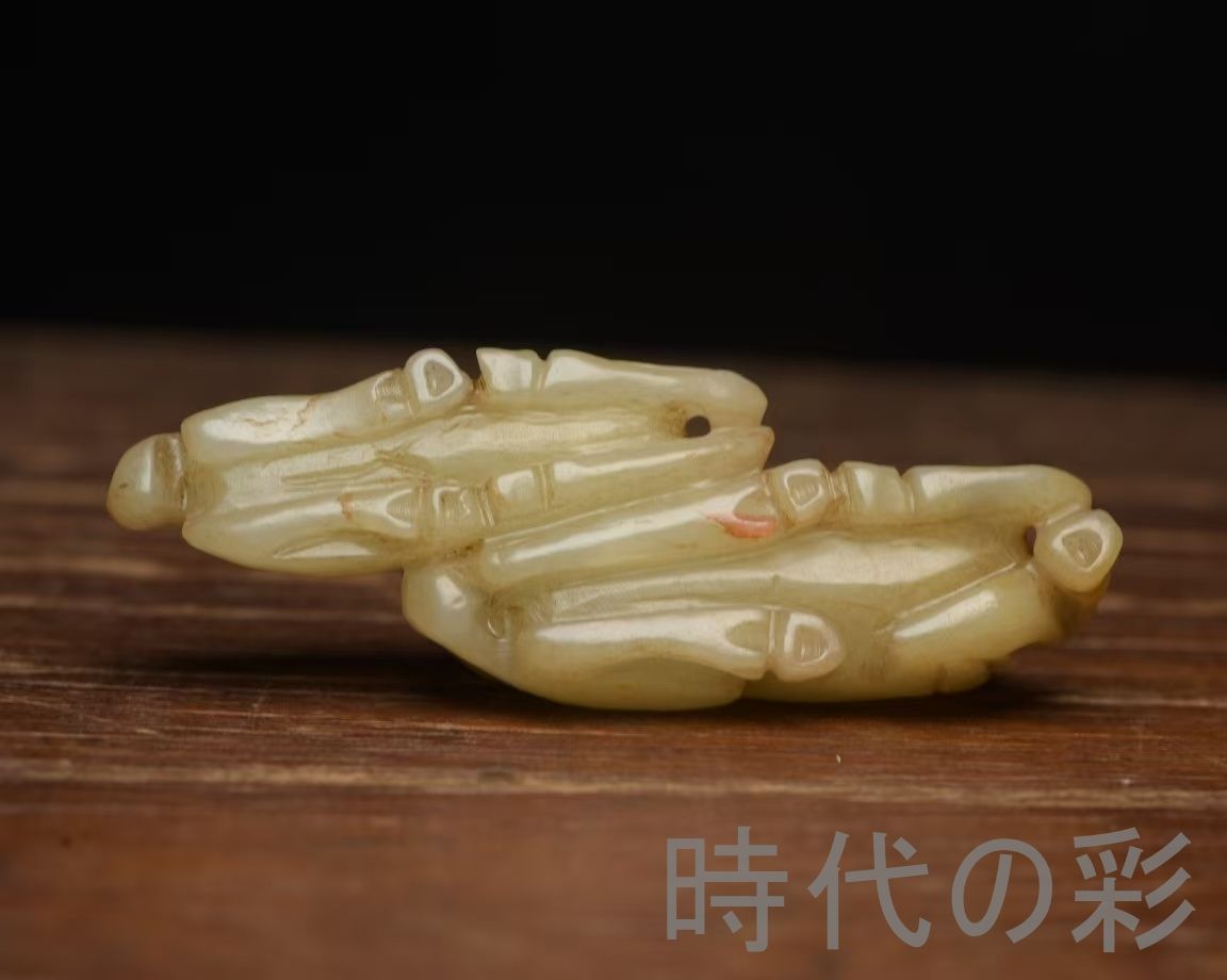 中国古美術『和田玉 双馬 8.2cm』純手作り 原石 根付 時代物 白玉 和田