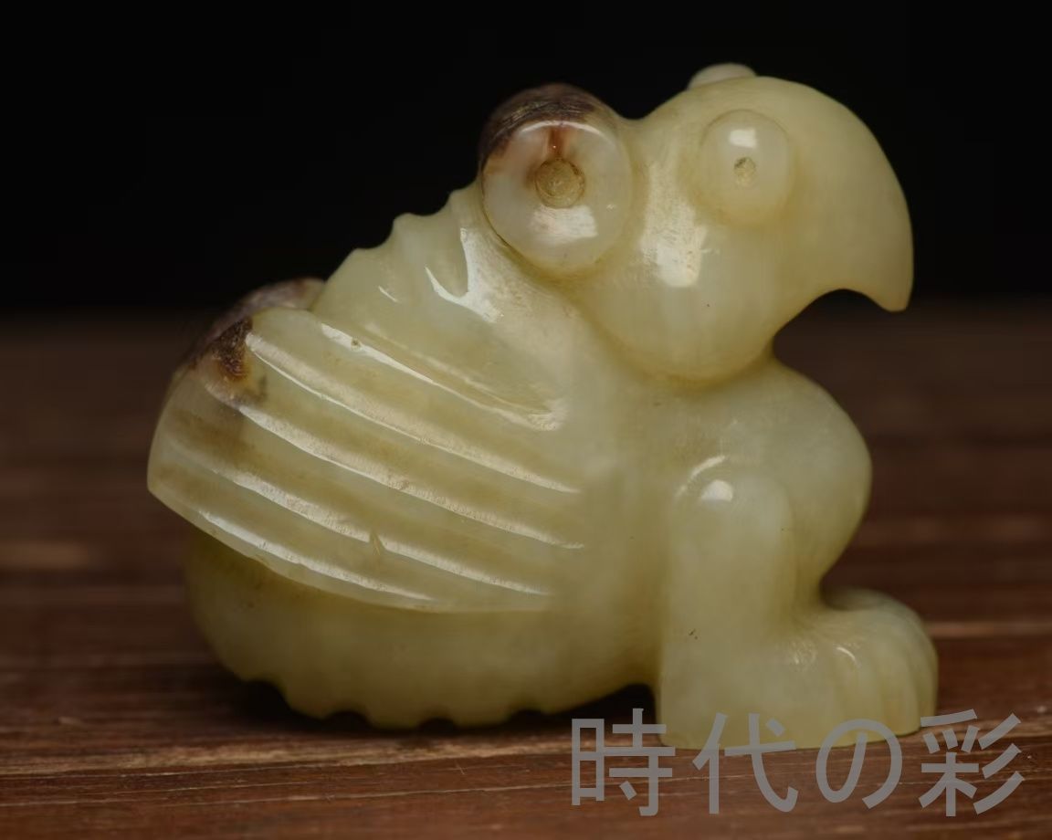 中国古美術『和田玉 玉佩 6.3cm』純手作り 原石 根付 時代物 白玉 和田