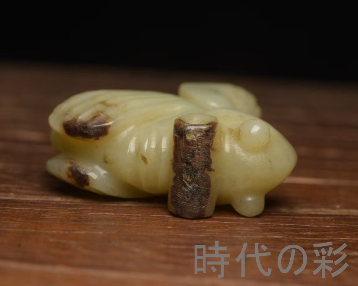 中国古美術『和田玉 玉佩 6.3cm』純手作り 原石 根付 時代物 白玉 和田