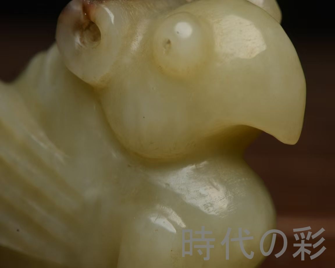 中国古美術『和田玉 玉佩 6.3cm』純手作り 原石 根付 時代物 白玉 和田