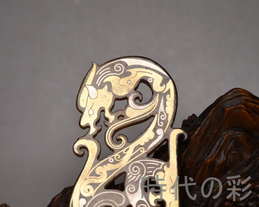 中国古美術『和田玉 描金龍牌 8.8cm』純手作り 原石 根付 時代物 白玉