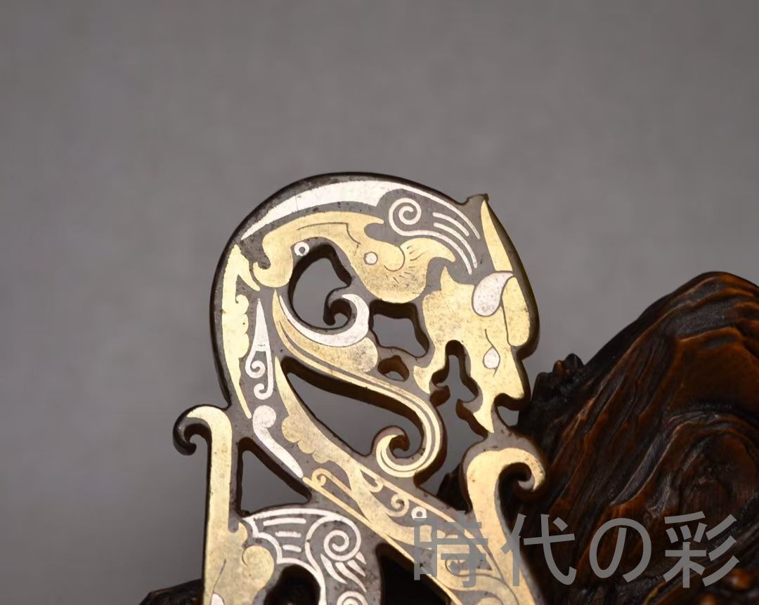 中国古美術『和田玉 描金龍牌 8.8cm』純手作り 原石 根付 時代物 白玉