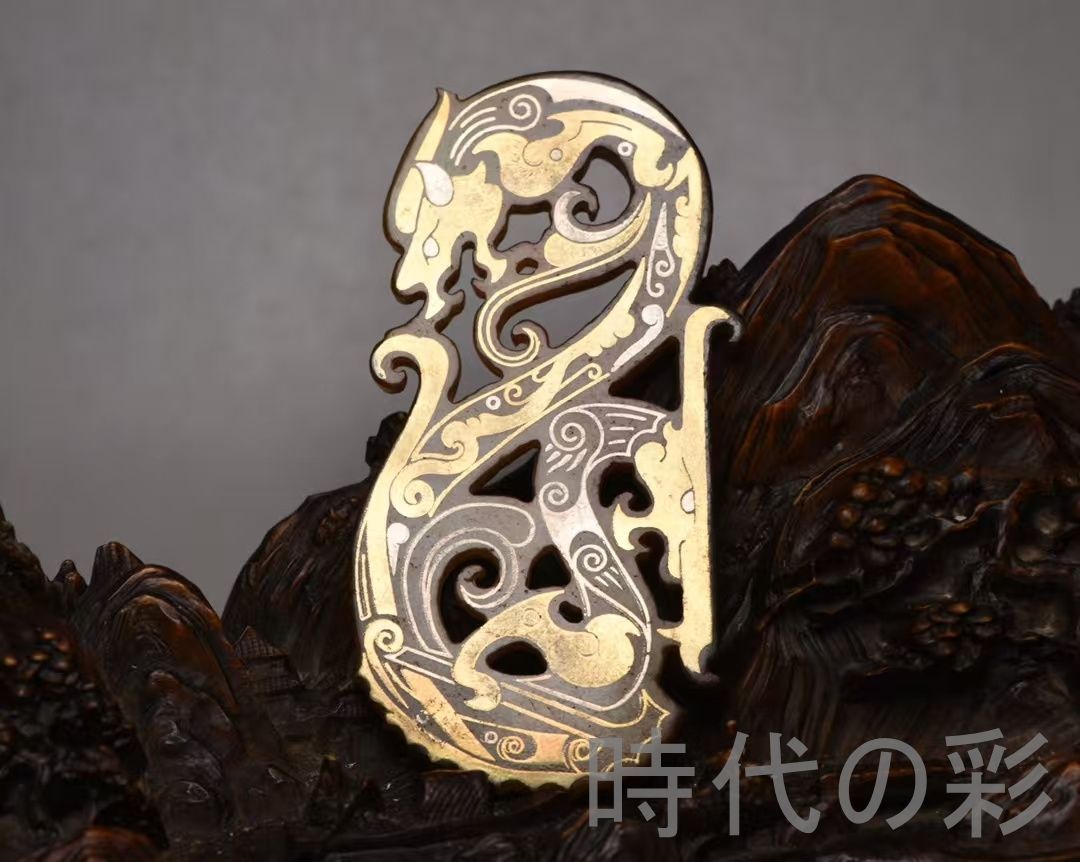 中国古美術『和田玉 描金龍牌 8.8cm』純手作り 原石 根付 時代物 白玉