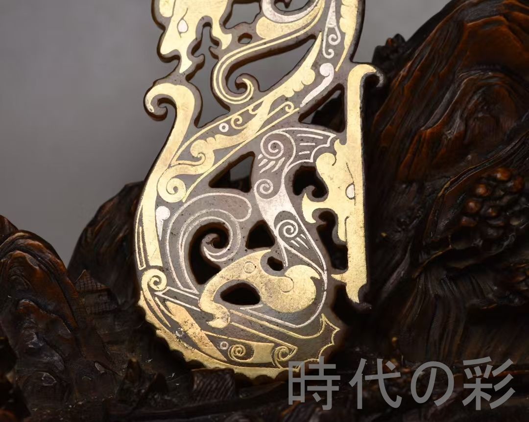 中国古美術『和田玉 描金龍牌 8.8cm』純手作り 原石 根付 時代物 白玉