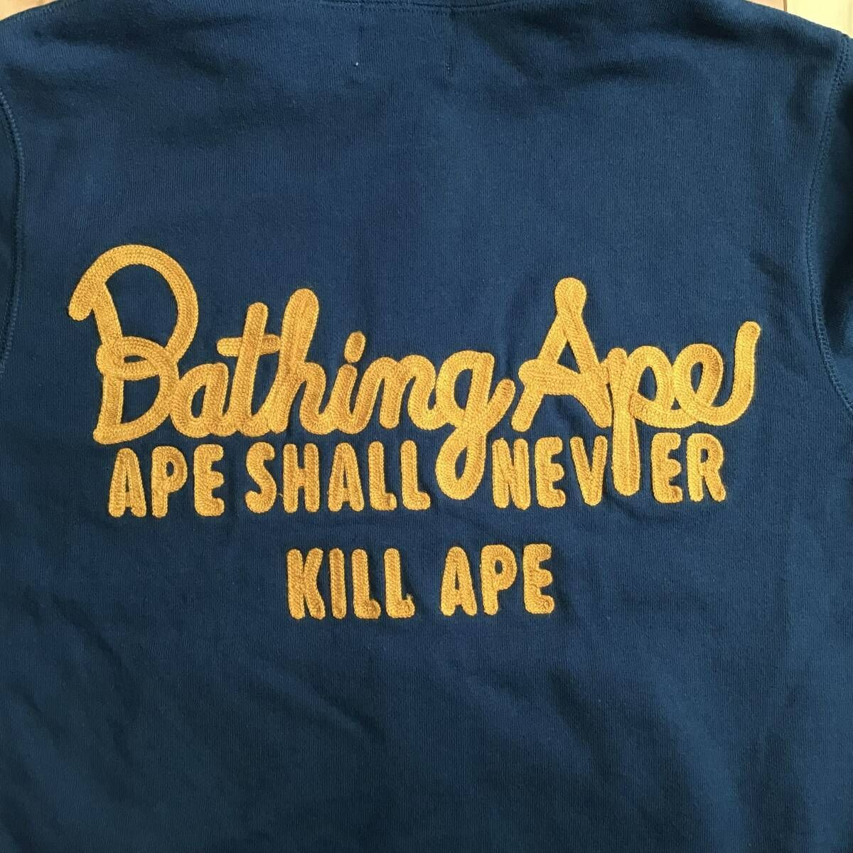BAPE Champion 刺繍 ジップパーカー Mサイズ ネイビー a bathing ape 