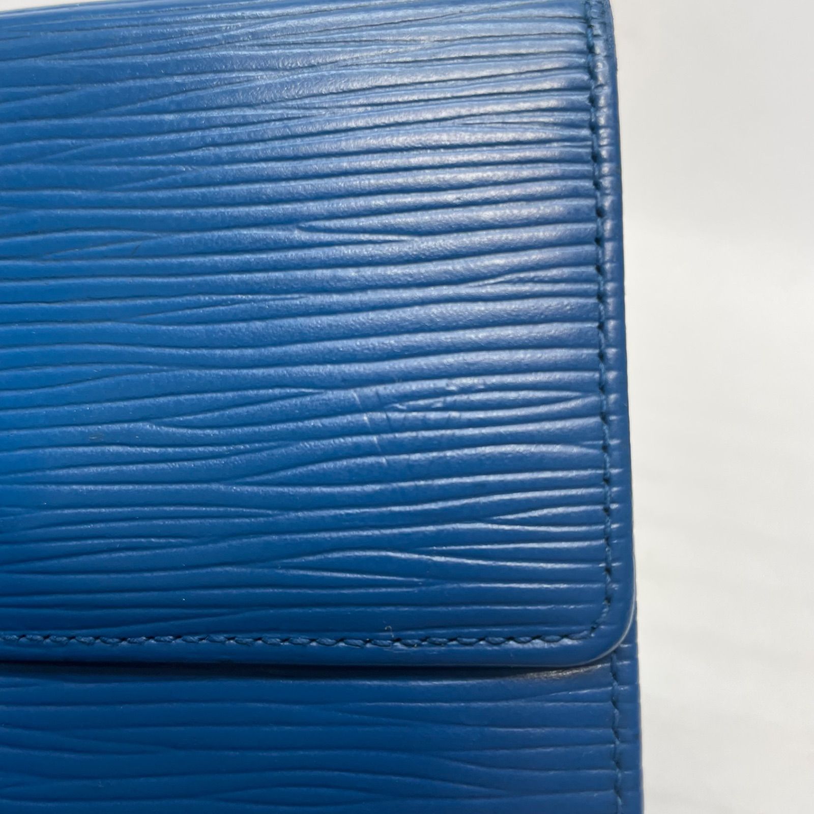 2683 LOUIS VUITTON ルイヴィトン エピ ブルー 三つ折り財布 エリーズ