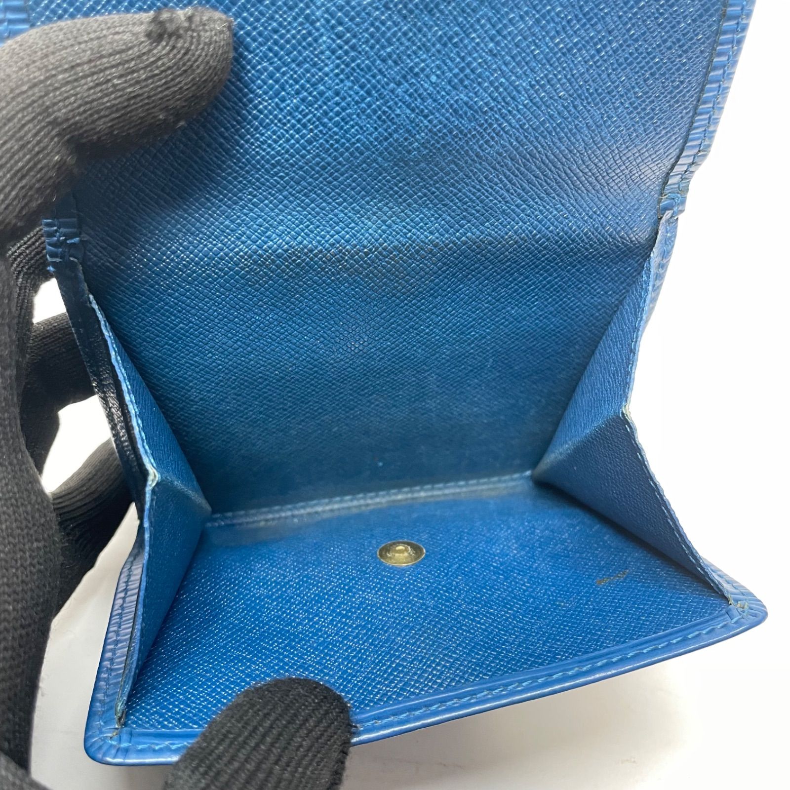 2683 LOUIS VUITTON ルイヴィトン エピ ブルー 三つ折り財布 エリーズ