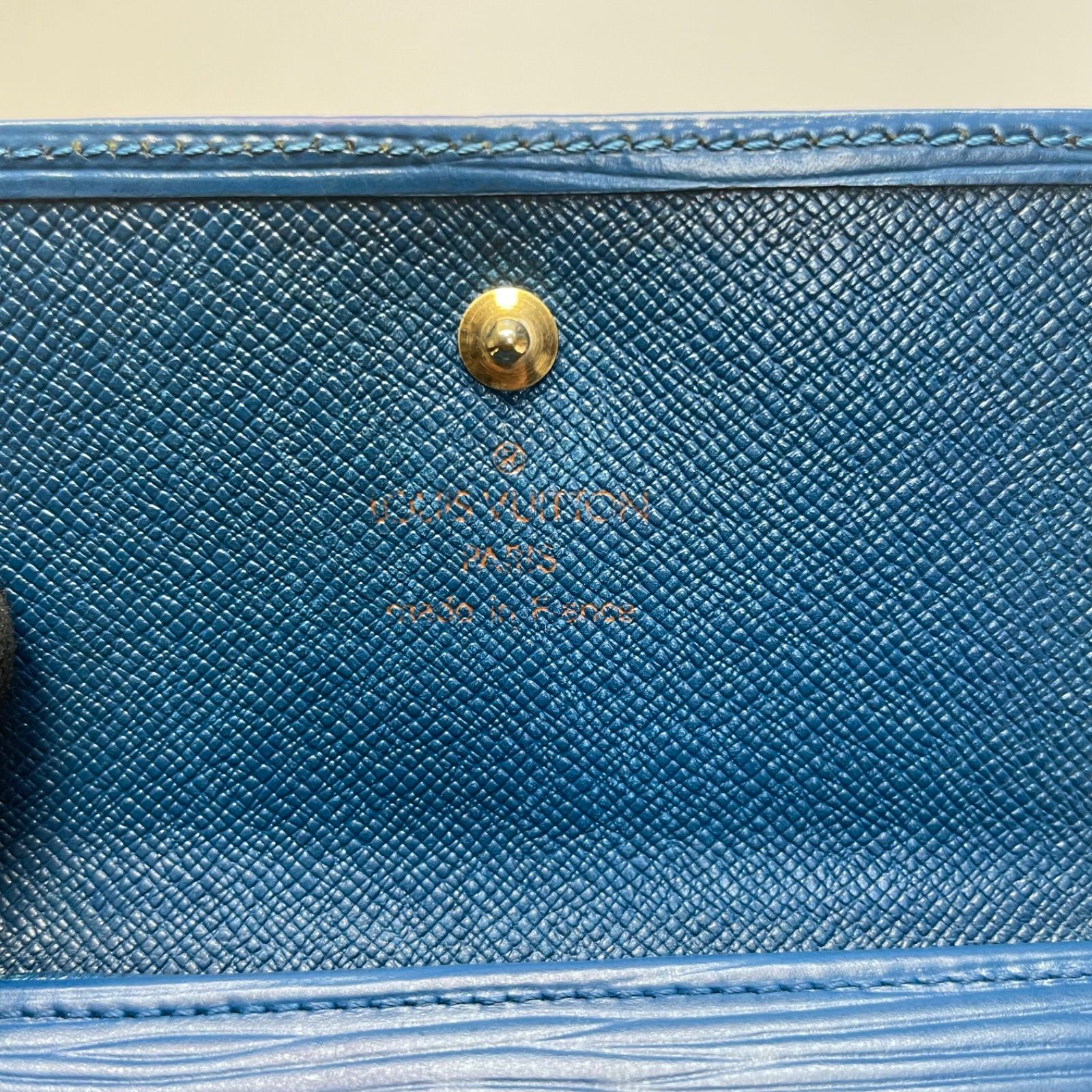 2683 LOUIS VUITTON ルイヴィトン エピ ブルー 三つ折り財布 エリーズ