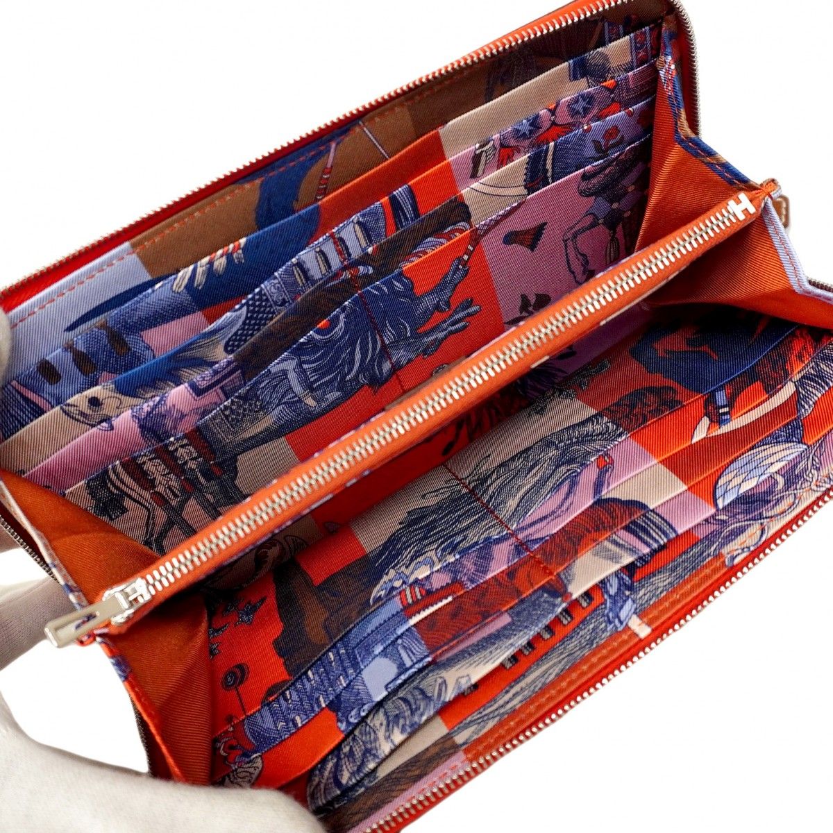 5pa1162-h】エルメス 長財布 アザップロングシルクイン ヴォーエプソン