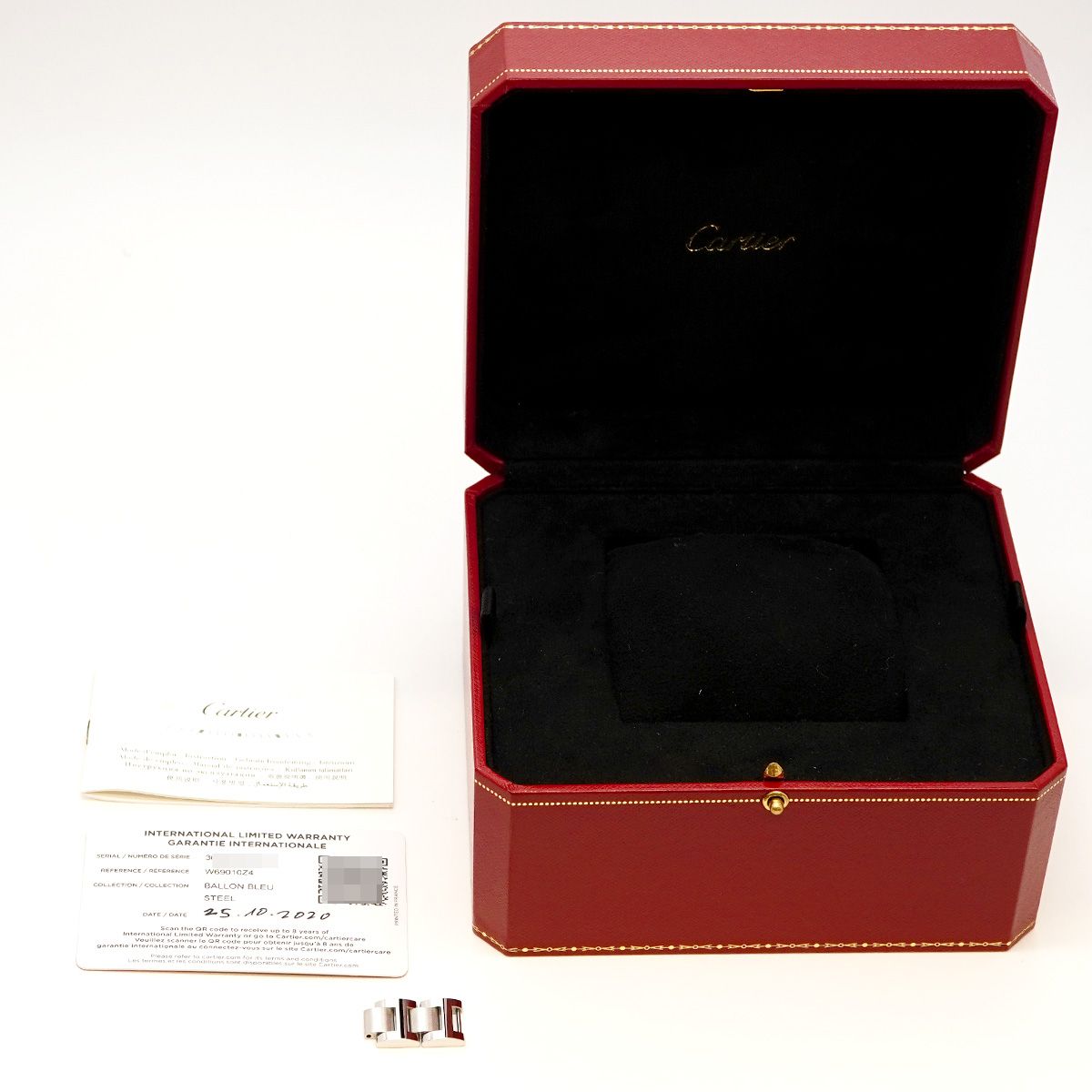 5 wwp 0002 カルティエ バロンブルー シルバー文字盤 腕時計 レディース