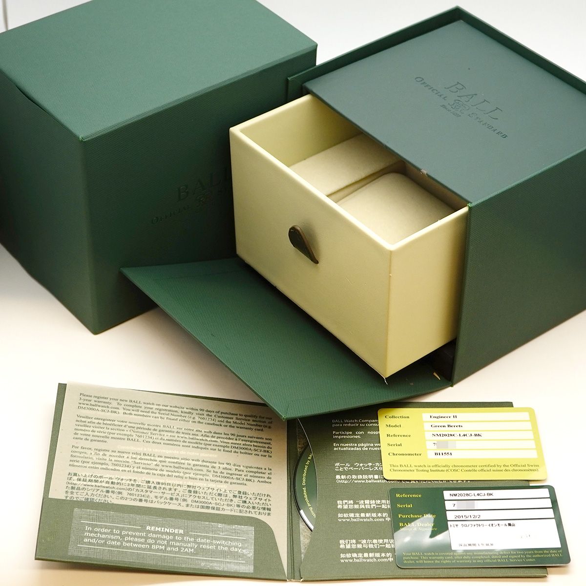 5 wwp 0011 BALL エンジニア グリーンベレー NM 2028 C L 4 CJ BK 黒文字盤 腕時計 メンズ