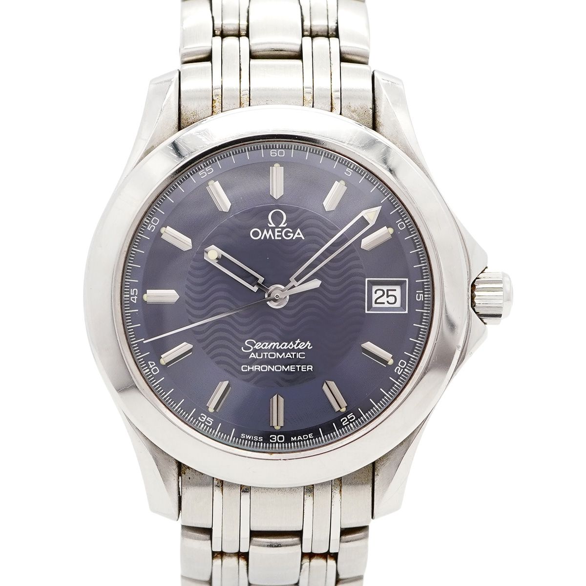 5 wwp 0021 オメガ シーマスター 2501.81 青文字盤 腕時計 メンズ