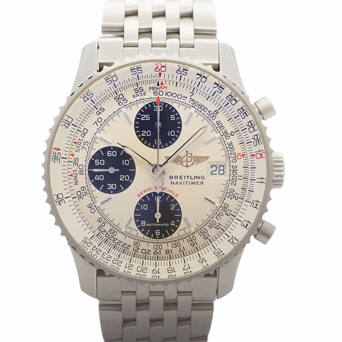 5 wwp 0022 ブライトリング ナビタイマー A 13330 アイボリー文字盤 腕時計 メンズ