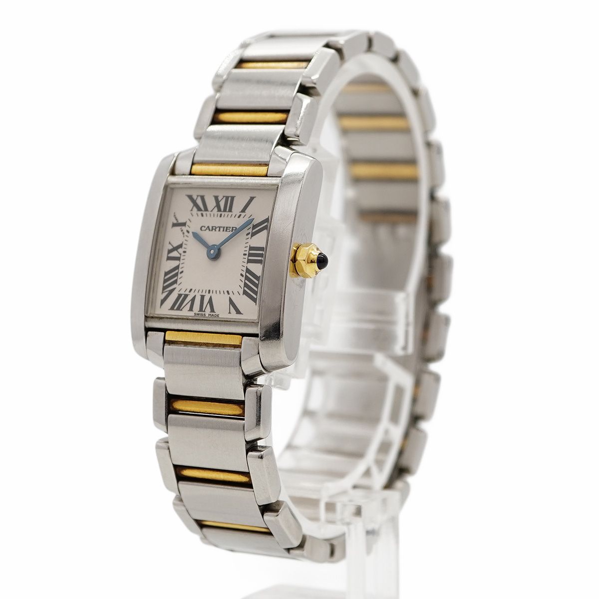 5 wwp 0033 カルティエ タンクフランセーズ SM コンビ 2384 白文字盤 腕時計 レディース