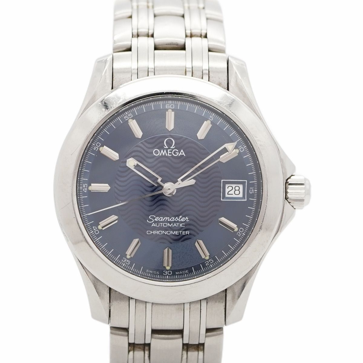 5 wwp 0034 オメガ シーマスター 2501.81 青文字盤 腕時計 メンズ