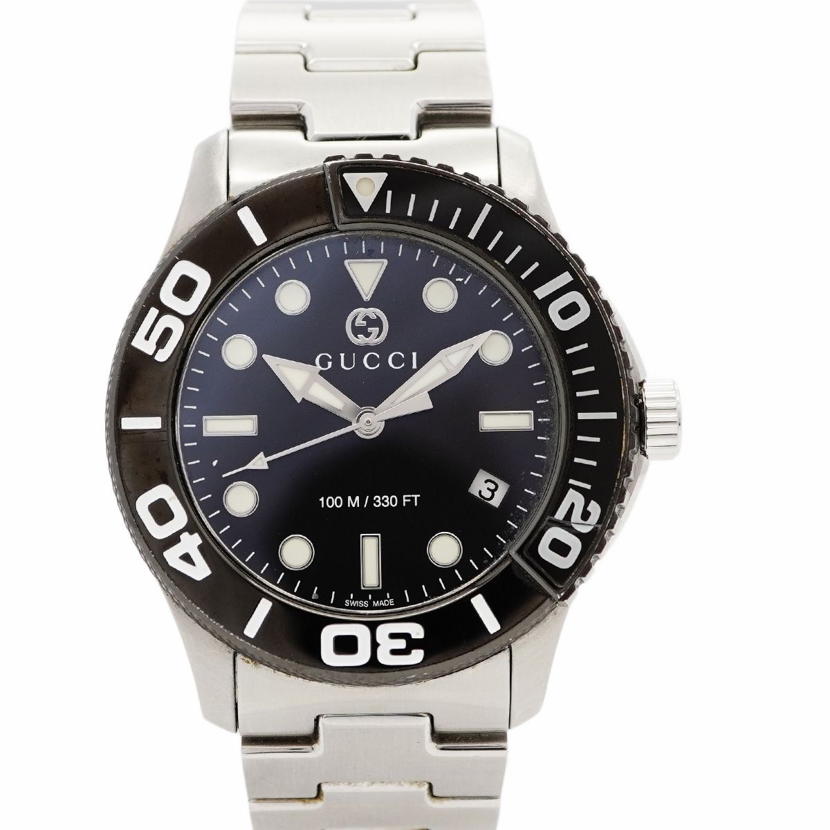 5 wwp 0037 グッチ Gタイムレス 126.2 黒文字盤 腕時計 メンズ