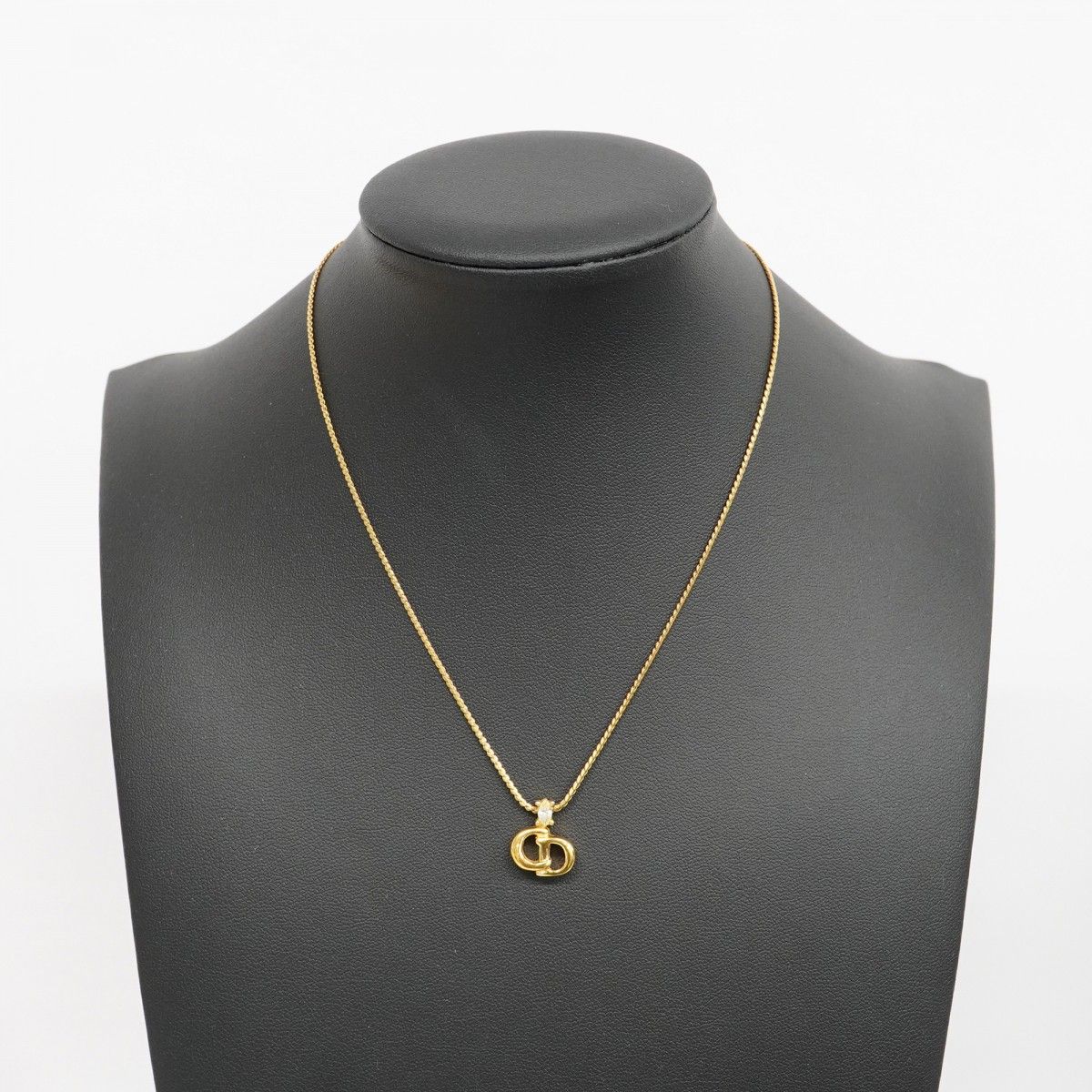 5jpb0041】クリスチャンディオール ネックレス CDロゴ GPメッキ ライン
