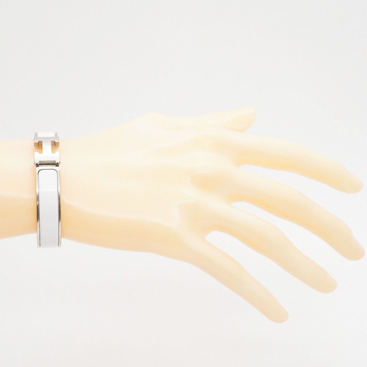 5jpb0045】エルメス バングル クリッククラックPM メタル シルバー