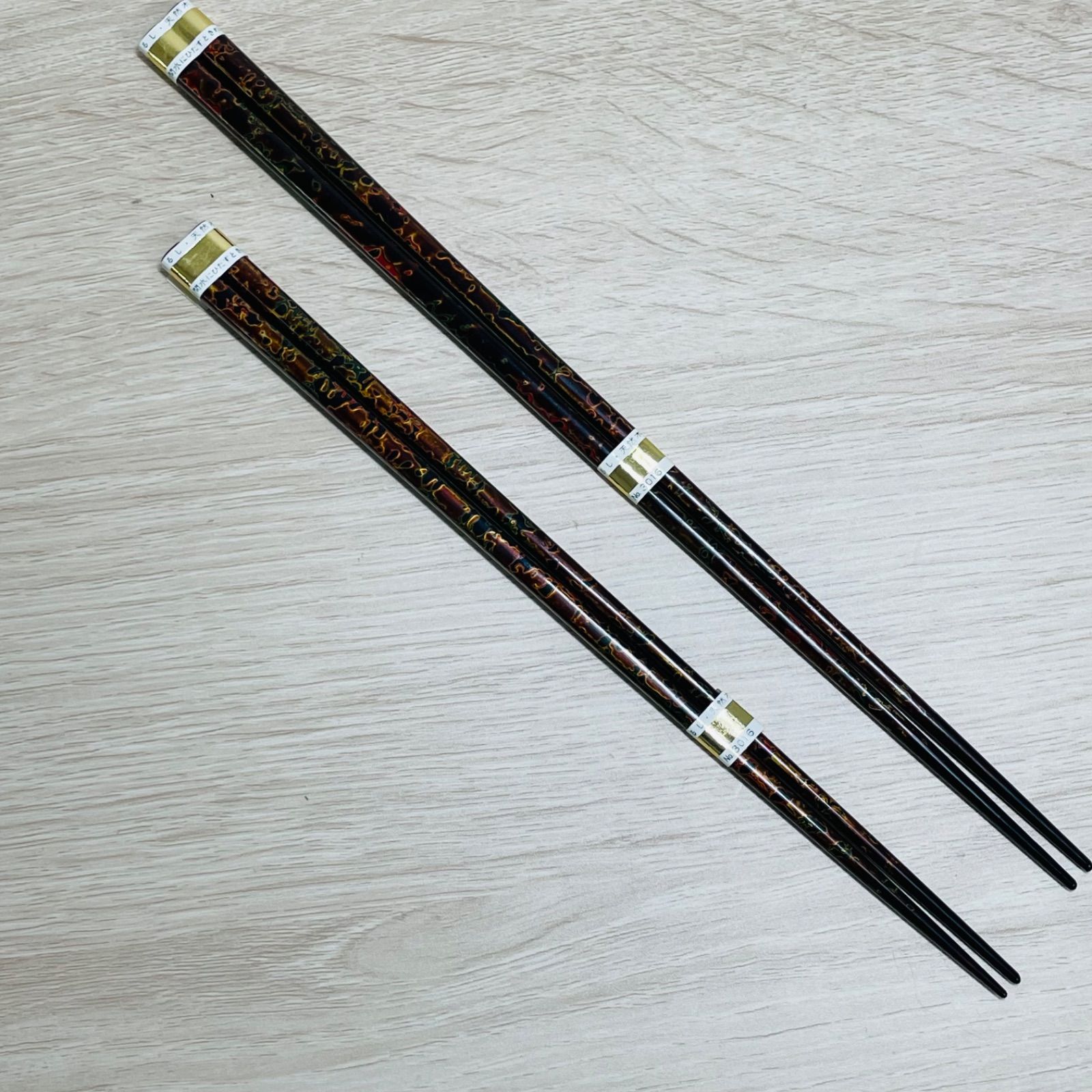 新品未使用】津軽塗 夫婦箸 伝統工芸品 天然木 NO.3016 & NO.4001 ペア