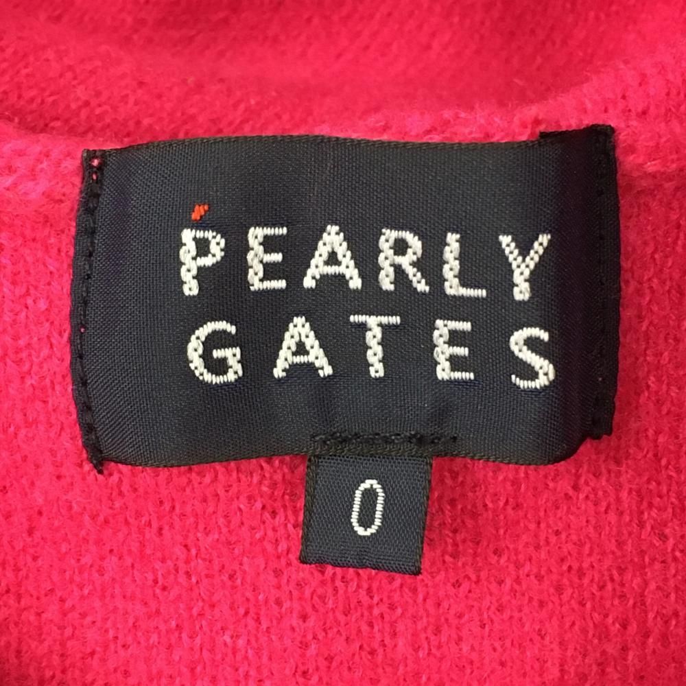 美品】パーリーゲイツ ニットワンピース ピンク×ネイビー フード付