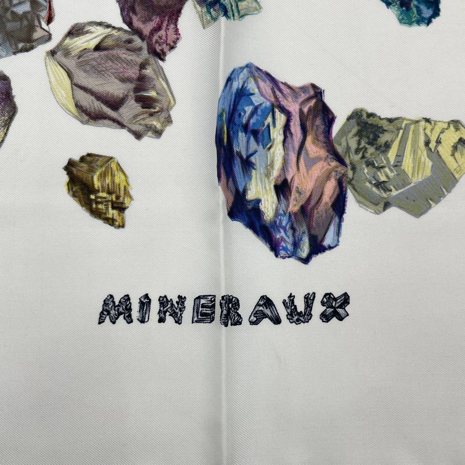 極美品 HERMES エルメス スカーフ カレ90 シルク 鉱物 mineraux