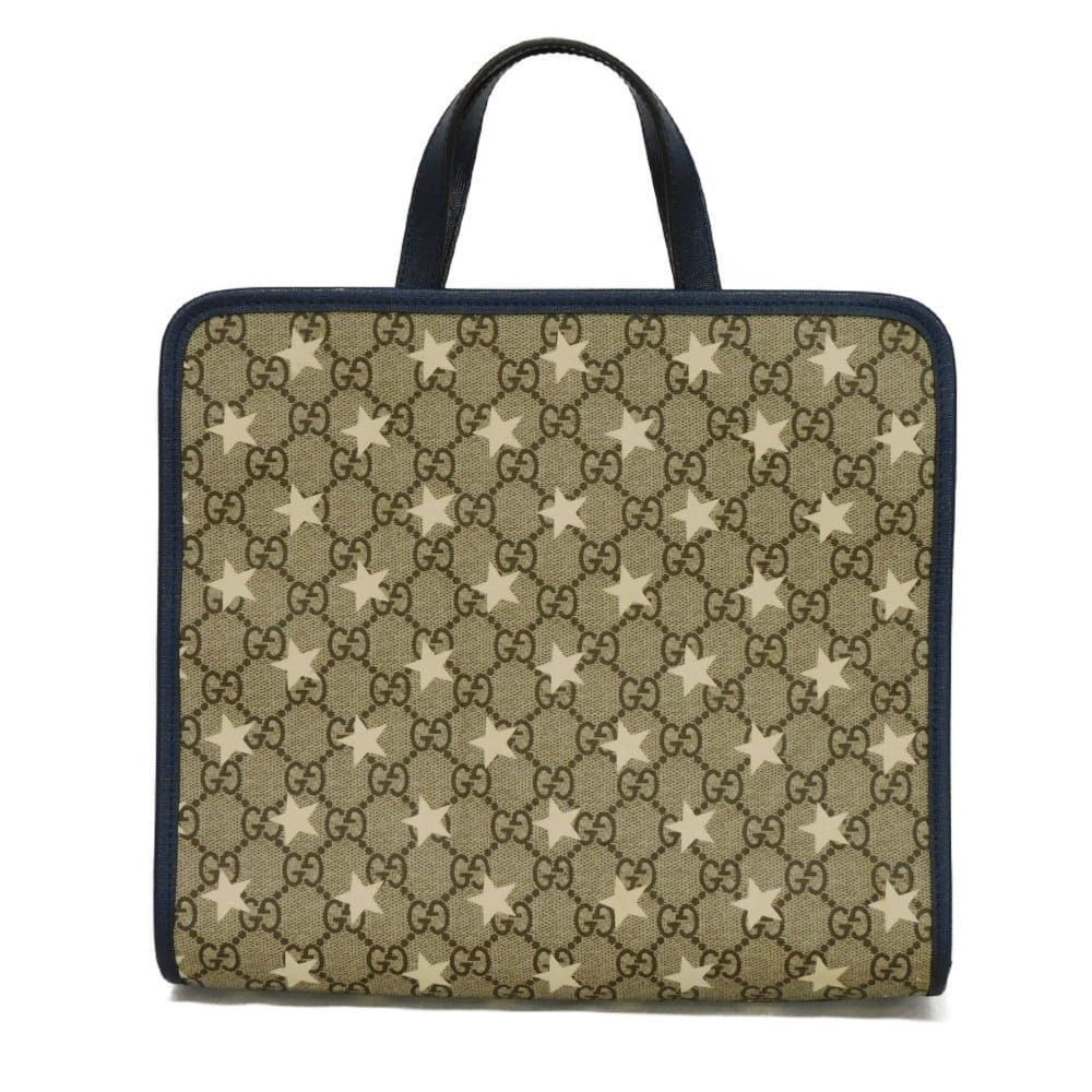 GUCCI グッチ GGスプリーム スター トート 星 総柄 カーフ ブルー 