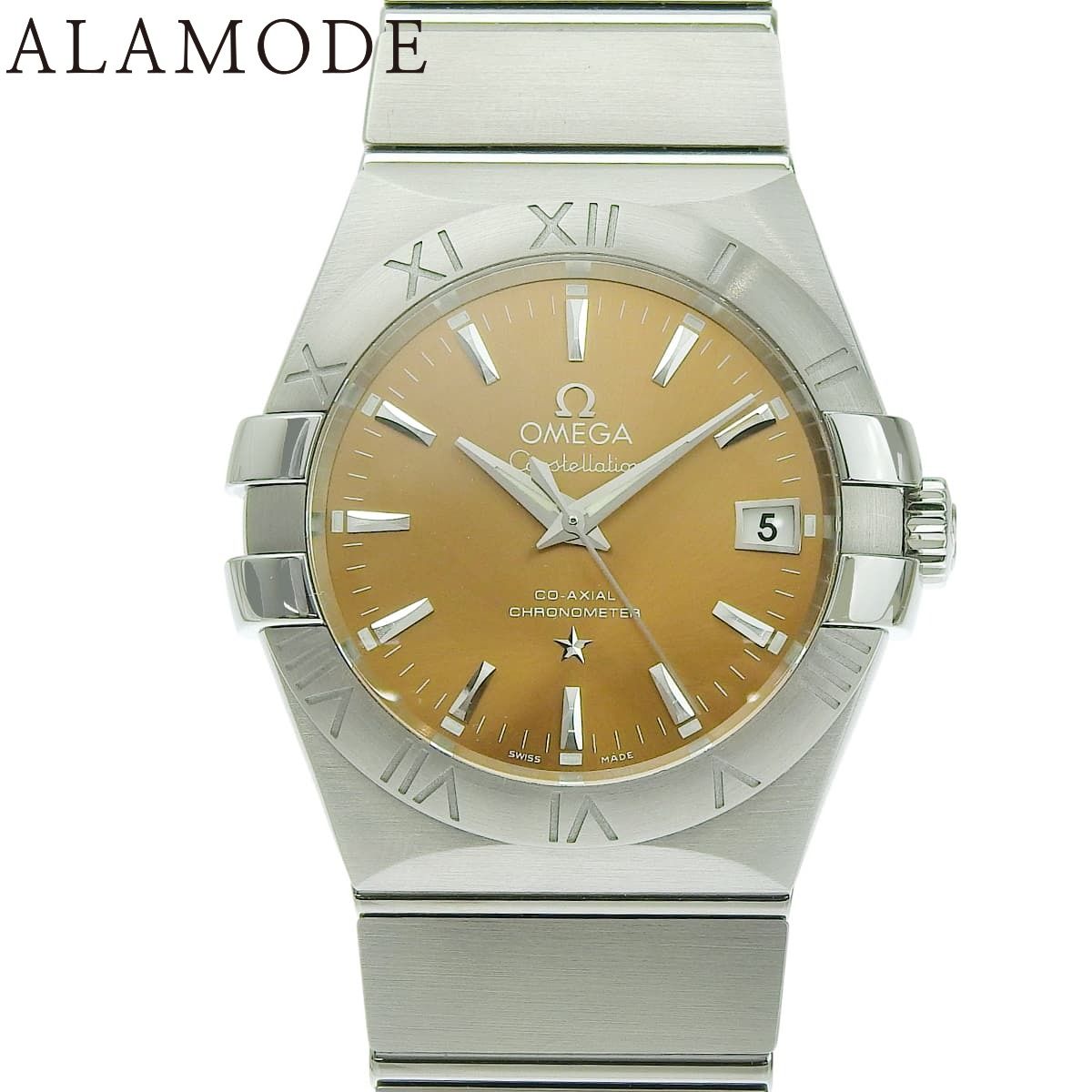保証書付 オメガ コンステレーション 123.10.35.20.10.001 SS ブラウン 自動巻き メンズ アラモード