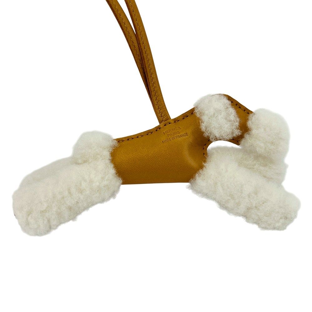 エルメス バディチャーム アニョーミロ キーホルダー 犬 プードル ムートン セサミ Z刻 箱 495144 10