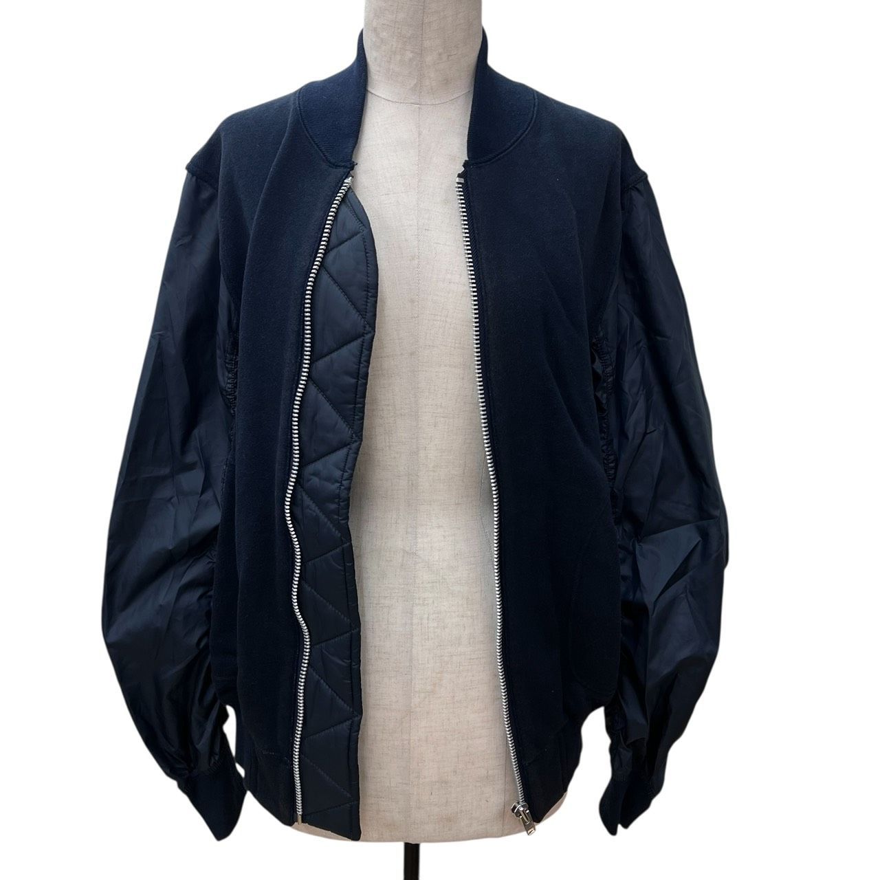 Sacai サカイ MA-1 ジップアップブルゾン ネイビー 13-00392 - メルカリ