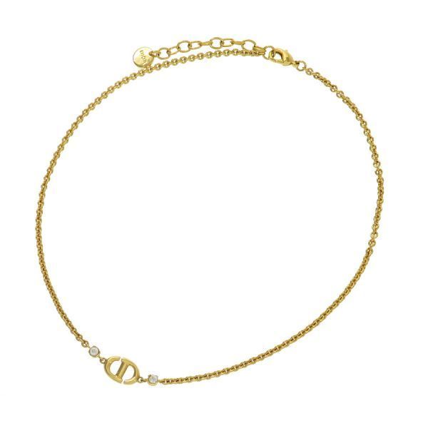 クリスチャン ディオール CD NAVY ネックレス N 1823 Aランク