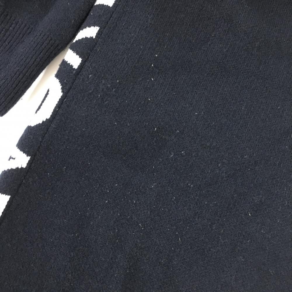 PEARLY GATES ネイビー ニットワンピース パーリーゲイツ ニットワンピース ネイビー×白 フード付 ウール混