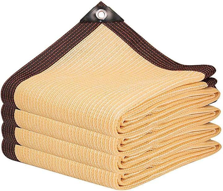 YEZOND 日除け シェード 遮光ネット 屋外 農業 園芸用 紫外線から守る 高密度ポリエチレンシェード ベランダ 窓 カーポート ルーフ ヤード パーティーなどに最適 黄色 6 Mx 8 M